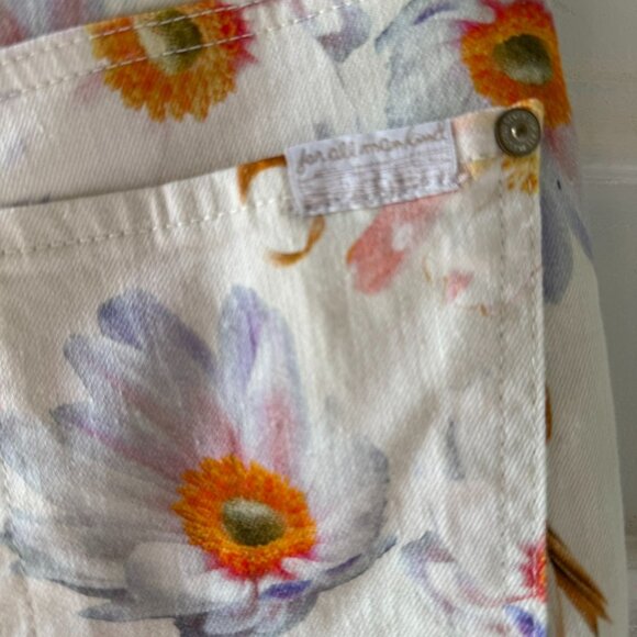 7 For All Mankind Ankle Skinny Floral Jeans Size 24 Ankle Denim Coquette Casual - Picture 9 of 12